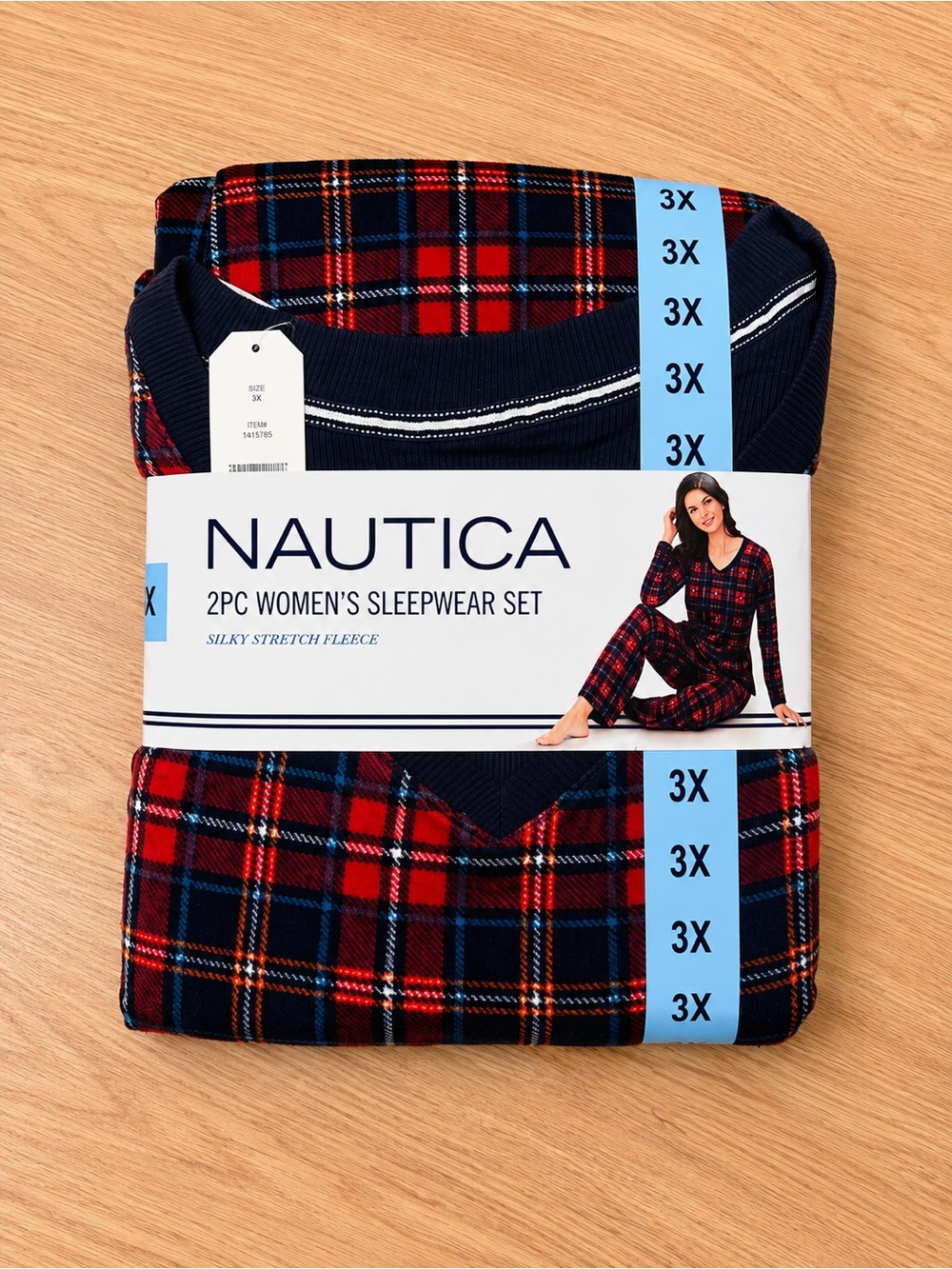 NWT Nautica Red and Navy Plaid 2PC Women's Sleepwear Set